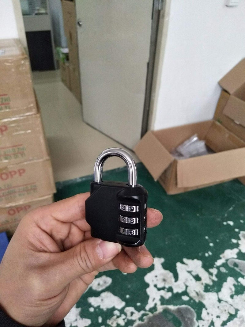 DonJon Padlock,2 Pack Combination Lock 3 Digit Padlock for Gym,Outdoor&School Locker,Fence,Hasp and Storage(Black) - Image 4